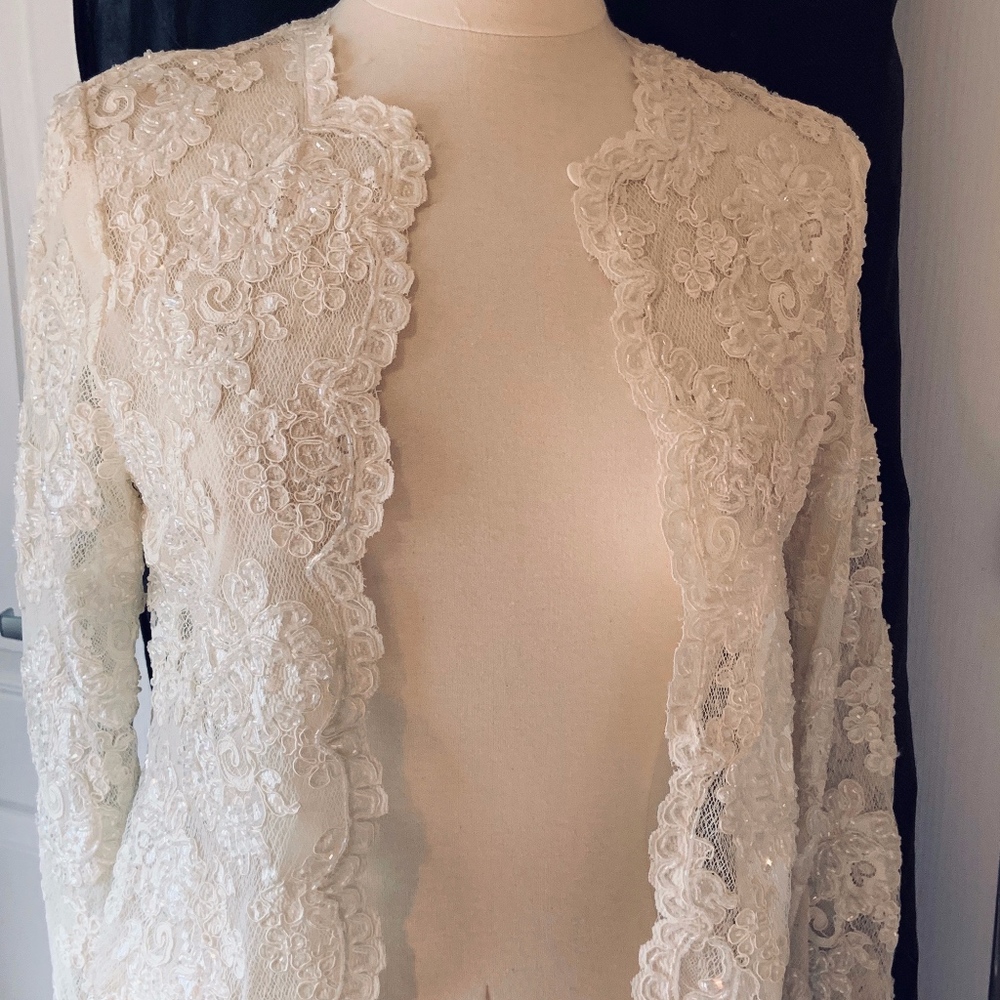 Carmen Mark Valvo Beaded Evening Cardigan